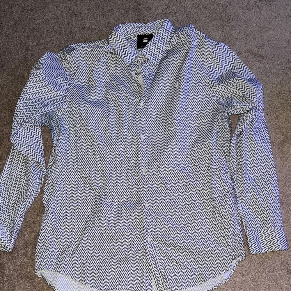 G-Star Black and White Chevron Shirt